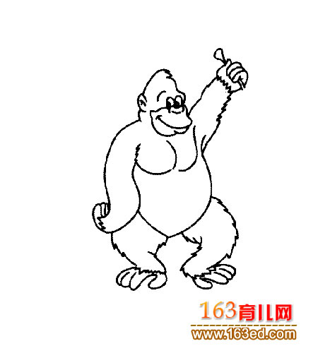 猴子简笔画:站立的猿人-简笔画网