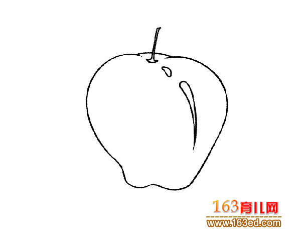 心形的苹果_儿童简笔画2